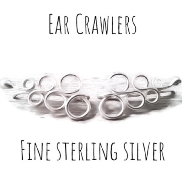 925 Sterling Silver Ear Crawlers/Ear Climbers - Picture 1 of 6